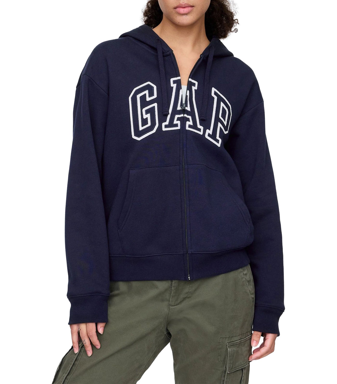 Relaxed Logo Zip Hoodie