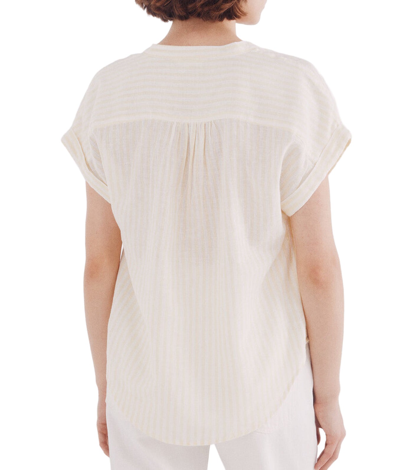 Cotton Linen V-Neck Blouse