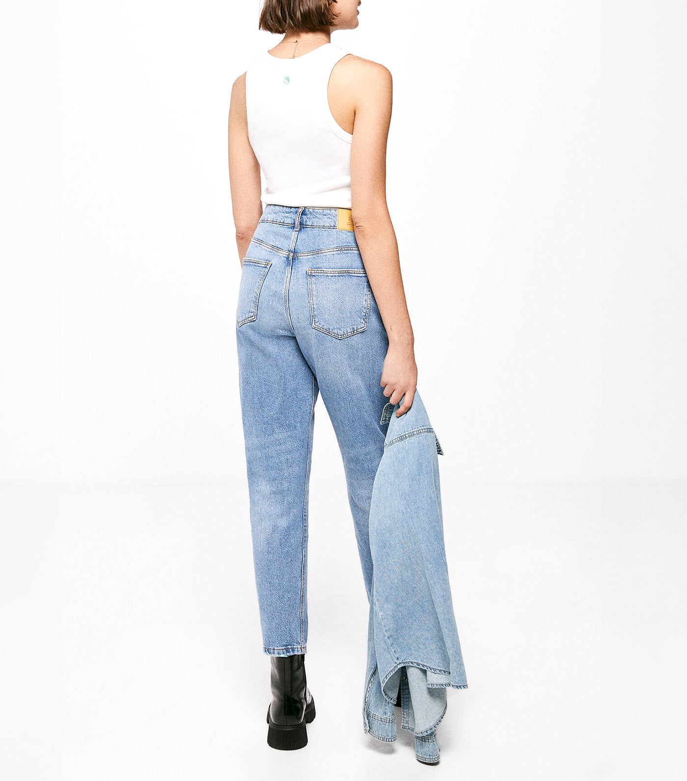 Cotton Mom Jeans Blue