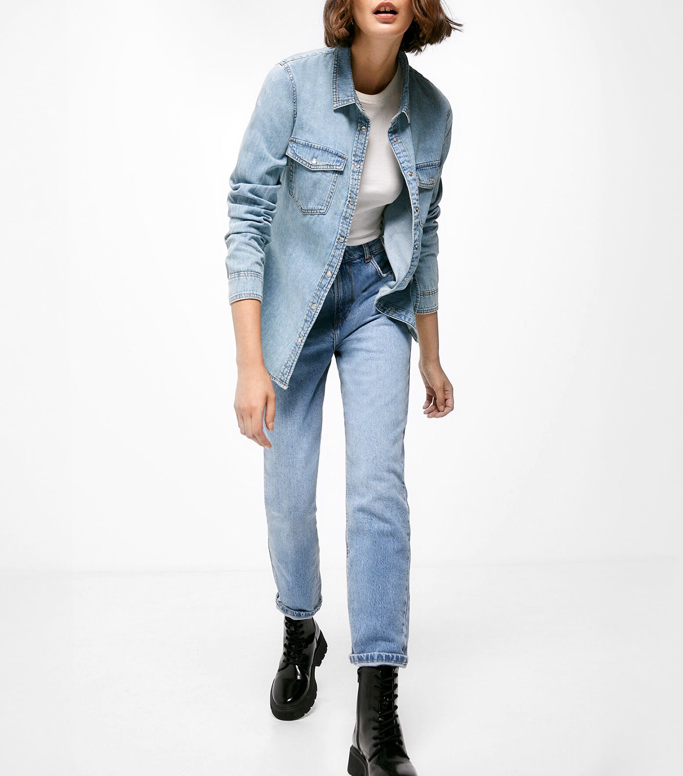 Cotton Mom Jeans Blue