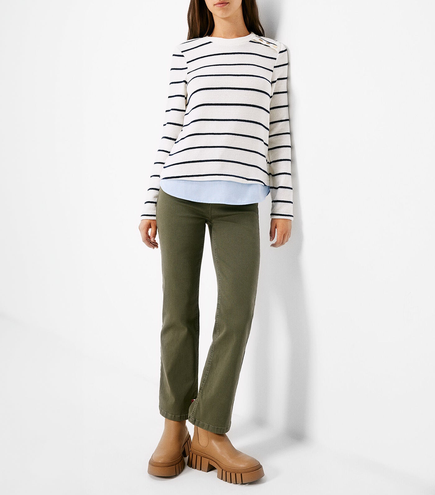 Kick Flare Jeans Sustainable Wash Khaki