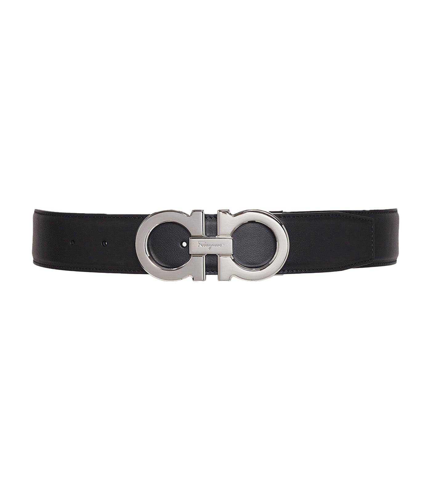 Reversible And Adjustable Gancini Belt Black