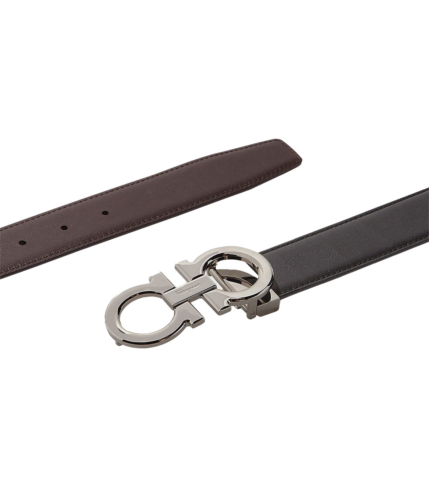 Reversible And Adjustable Gancini Belt Black