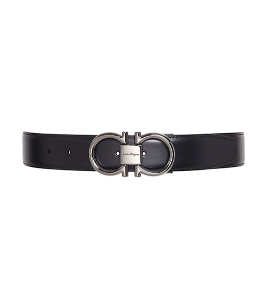Reversible and Adjustable Gancini Belt Hickory Black