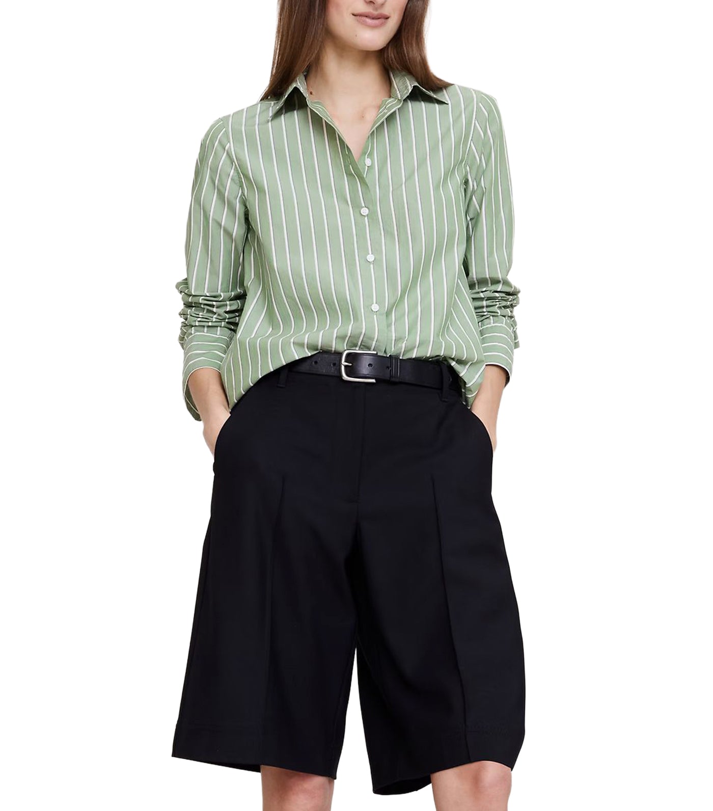 Banana Republic The Everyday Shirt Green Stripe