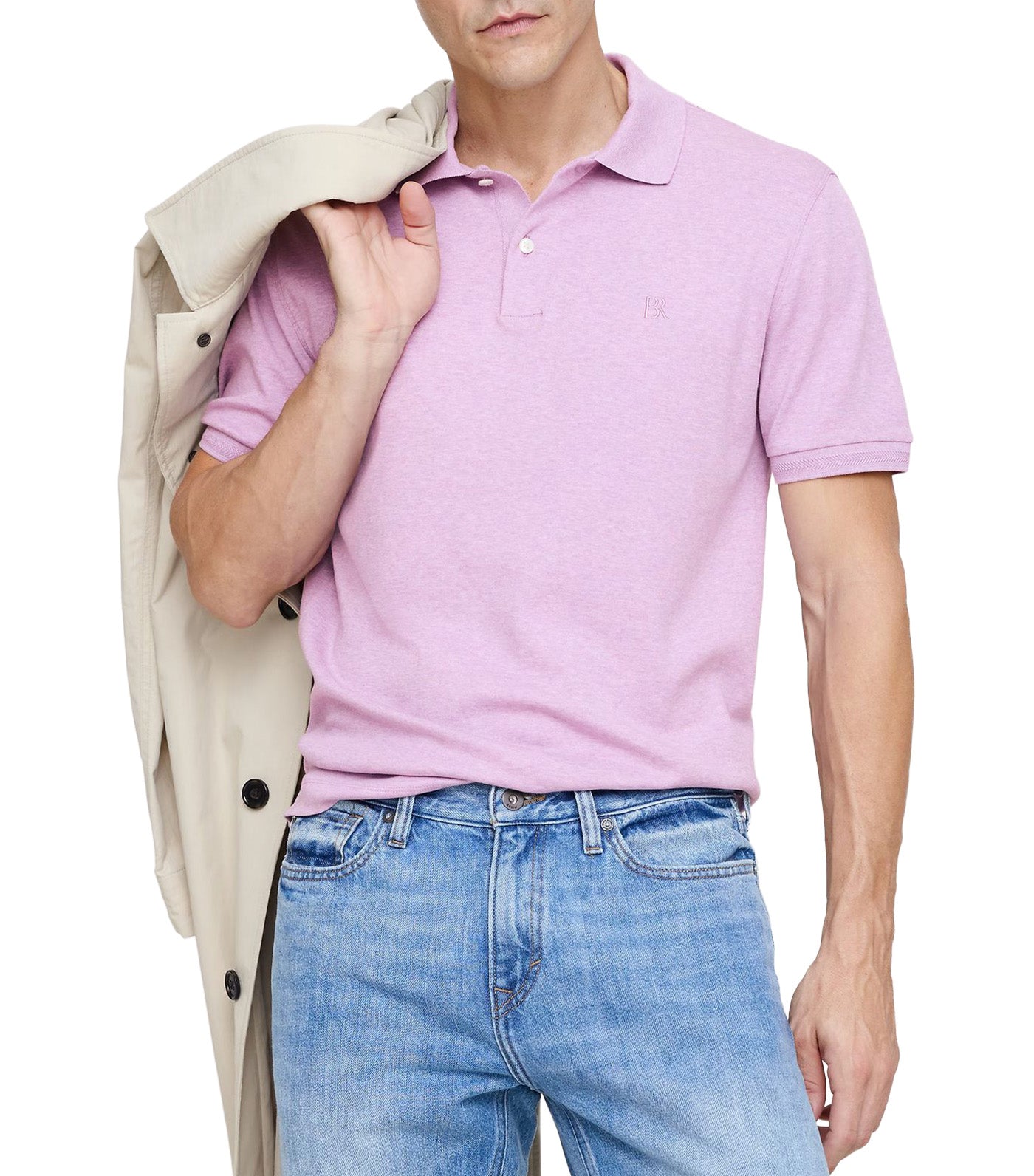 Banana Republic Standard-Fit Pique Polo Dusty Lilac