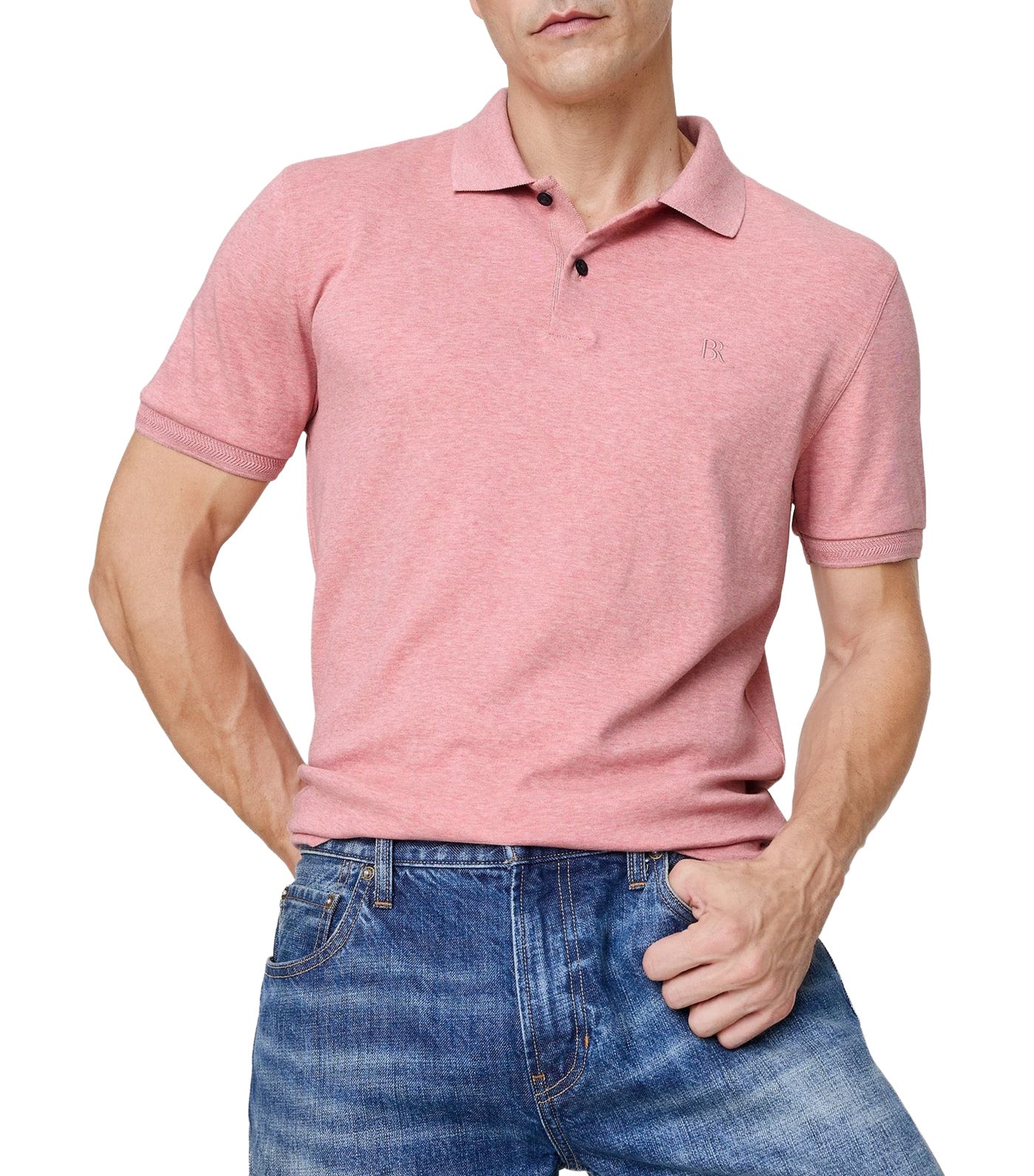 Banana Republic Standard-Fit Pique Polo Tawny Rose Heather