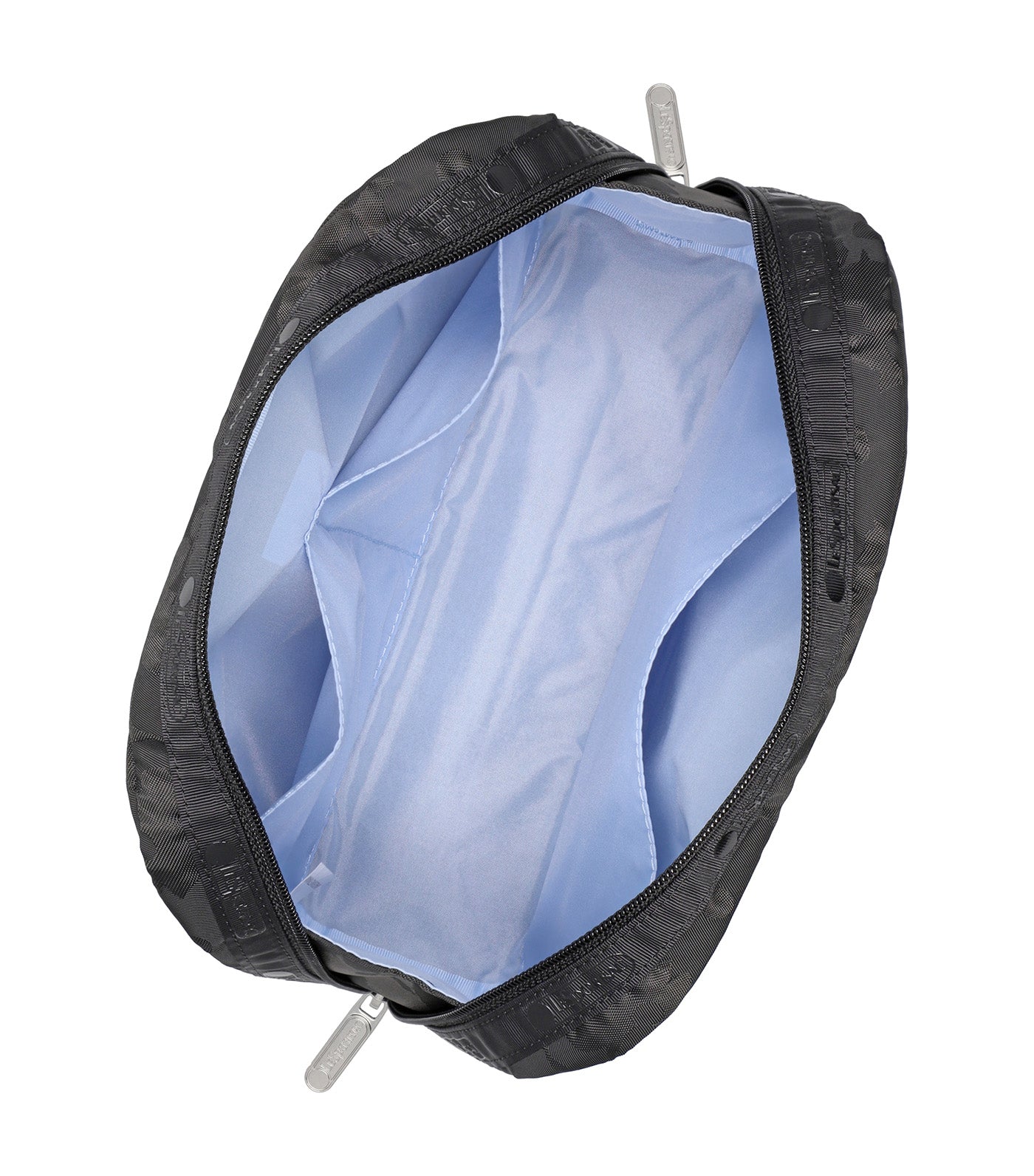 Extra Large Rectangular Cosmetic Black Floral Jacquar