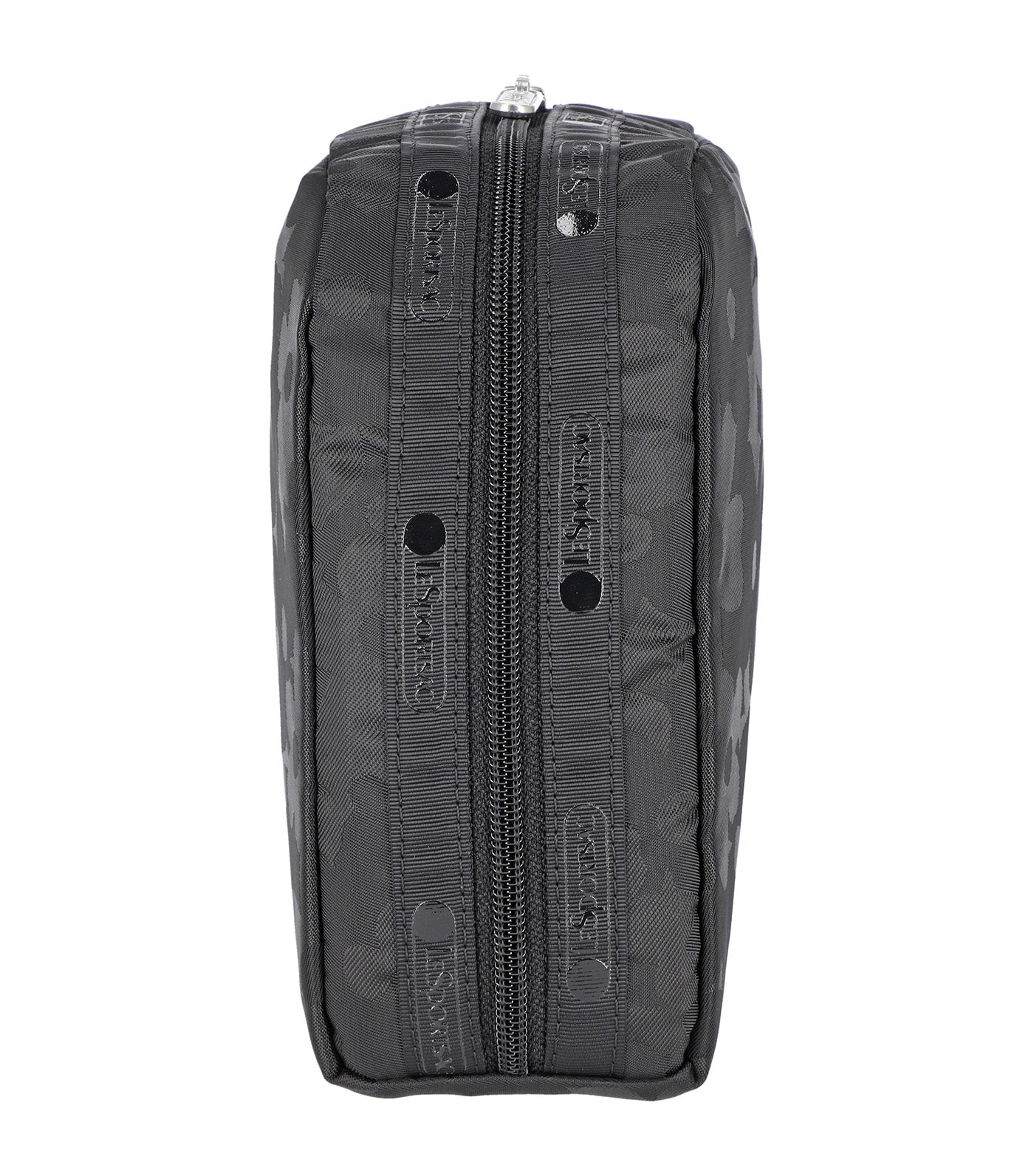 Extra Large Rectangular Cosmetic Black Floral Jacquar