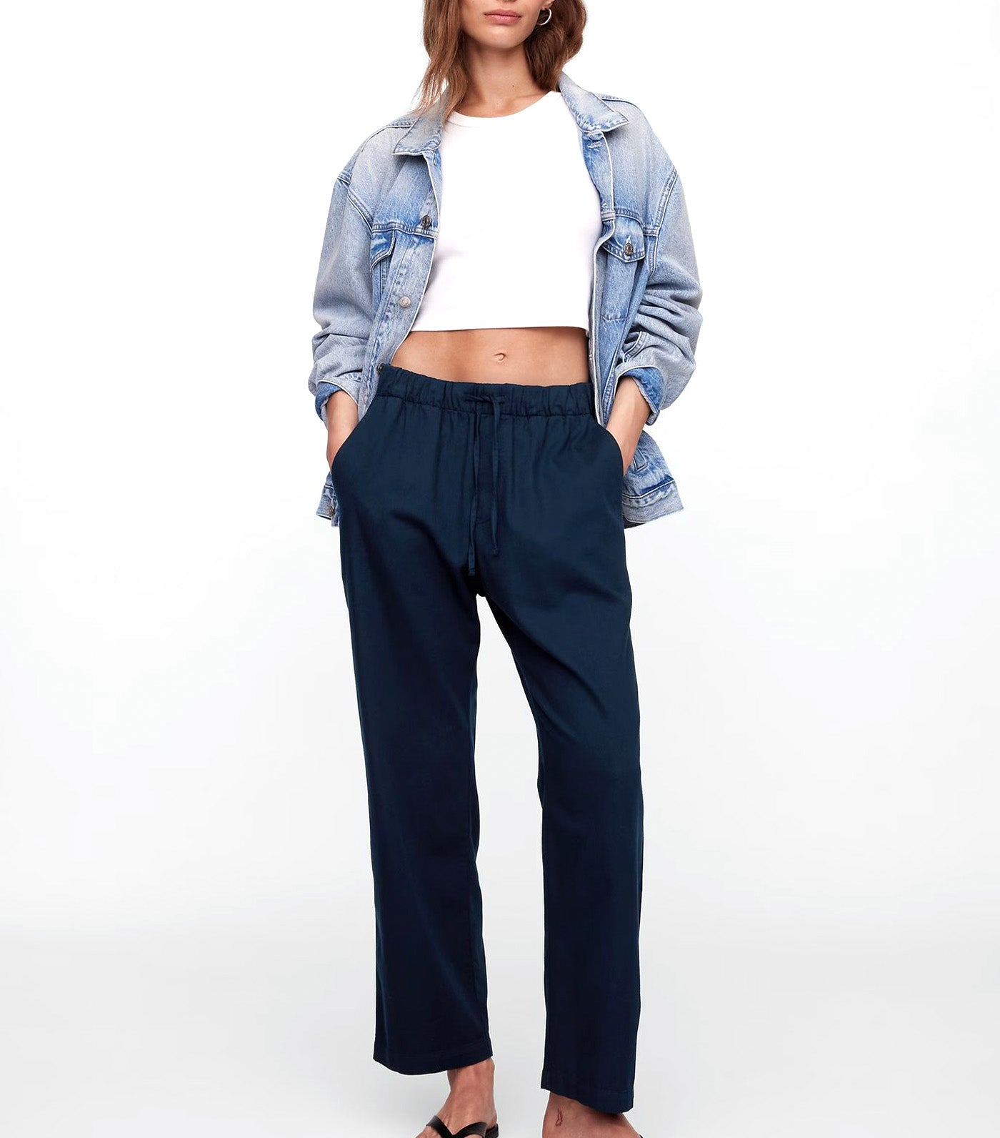 Mid Rise Easy Twill Pants