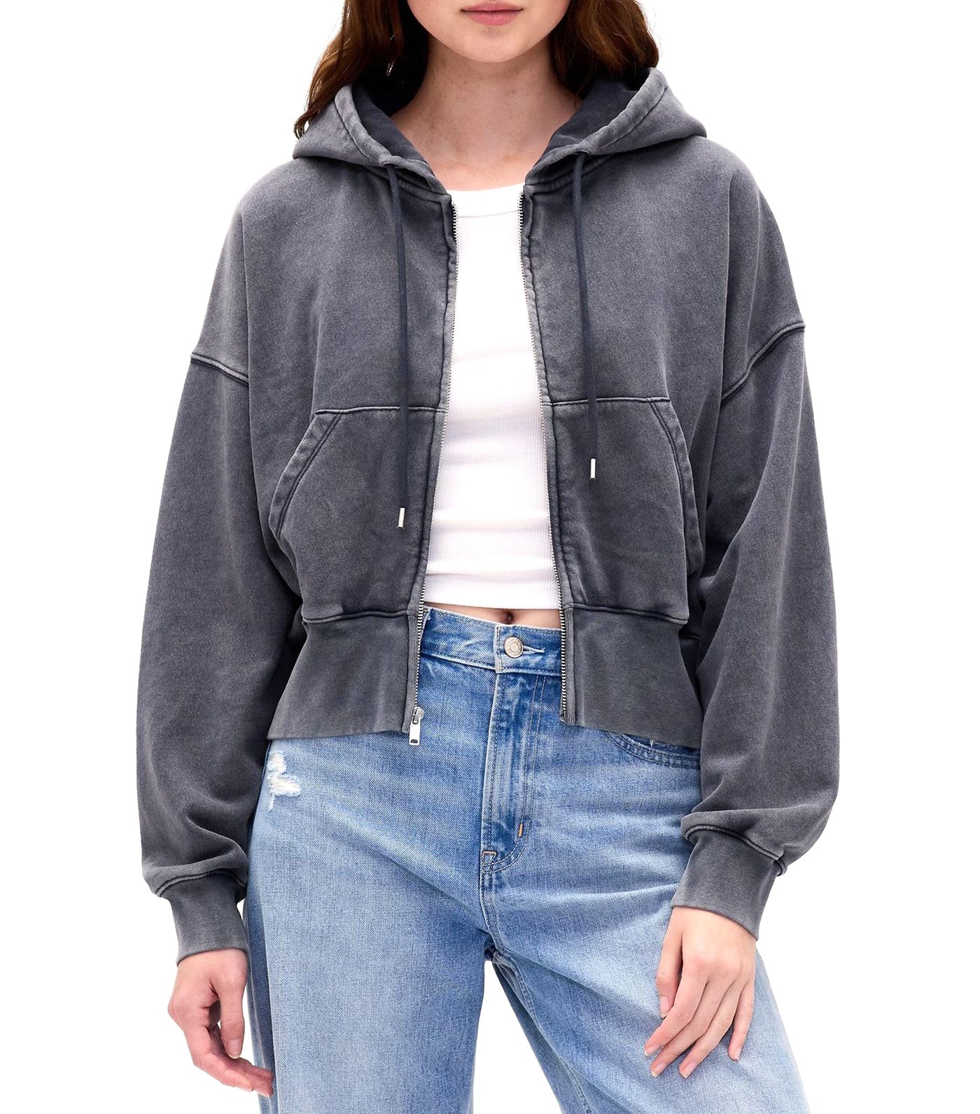 VintageSoft Full-Zip Wedge Hoodie