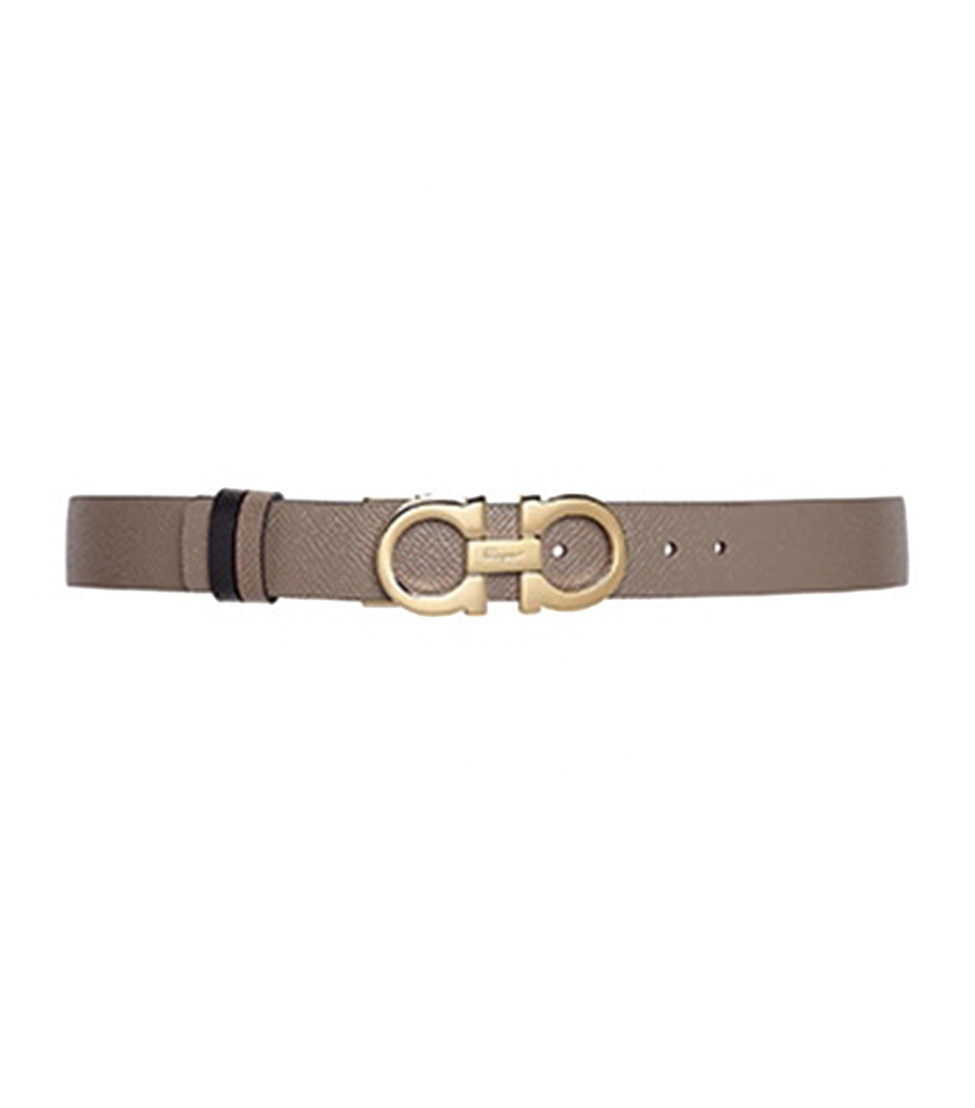 Reversible and Adjustable Gancini Belt Caraway Seed/Black