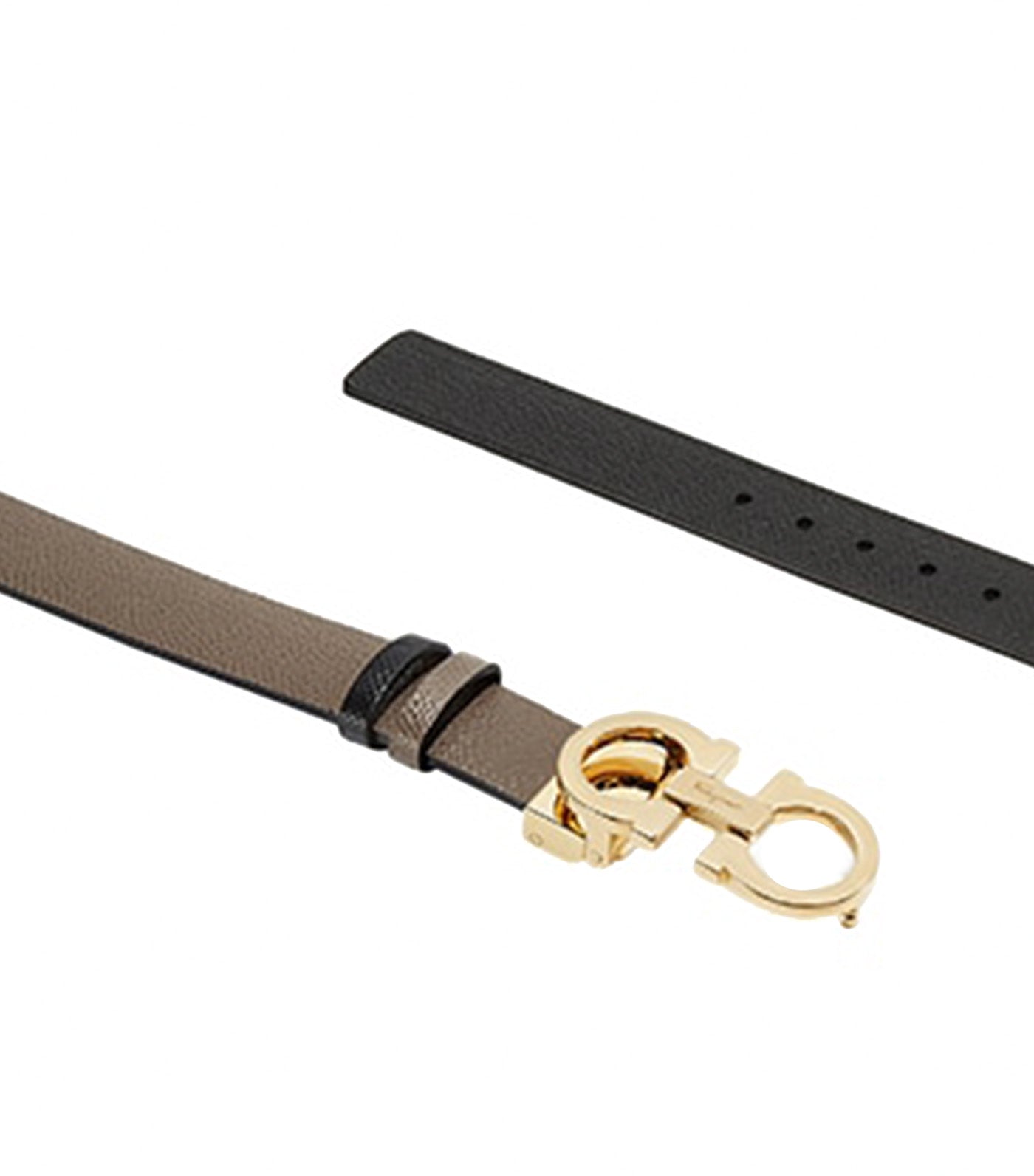 Reversible and Adjustable Gancini Belt Caraway Seed/Black