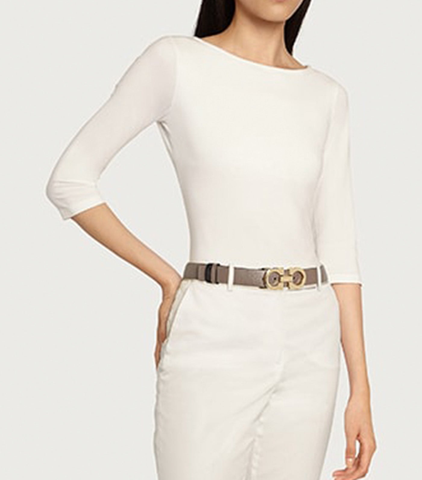 Reversible and Adjustable Gancini Belt Caraway Seed/Black