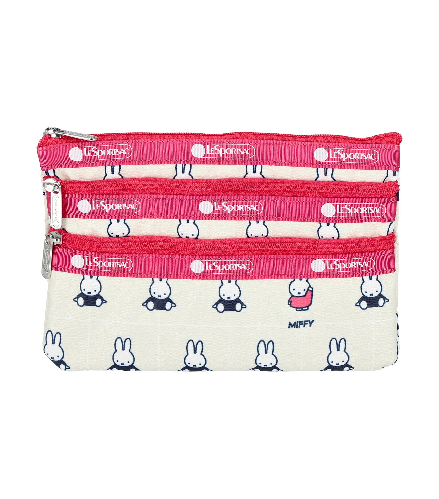 LeSportsac x Dick Bruna 3-Zip Cosmetic Miffy Grid Check