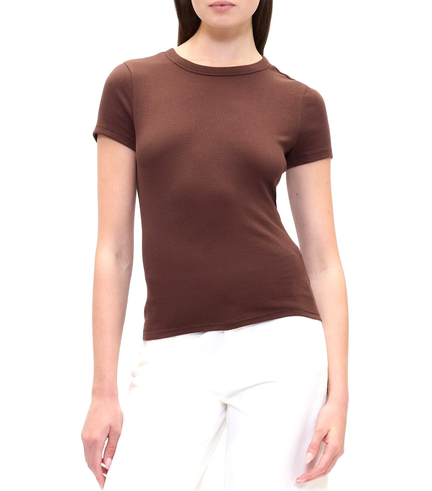 Ribbed Crewneck T-Shirt