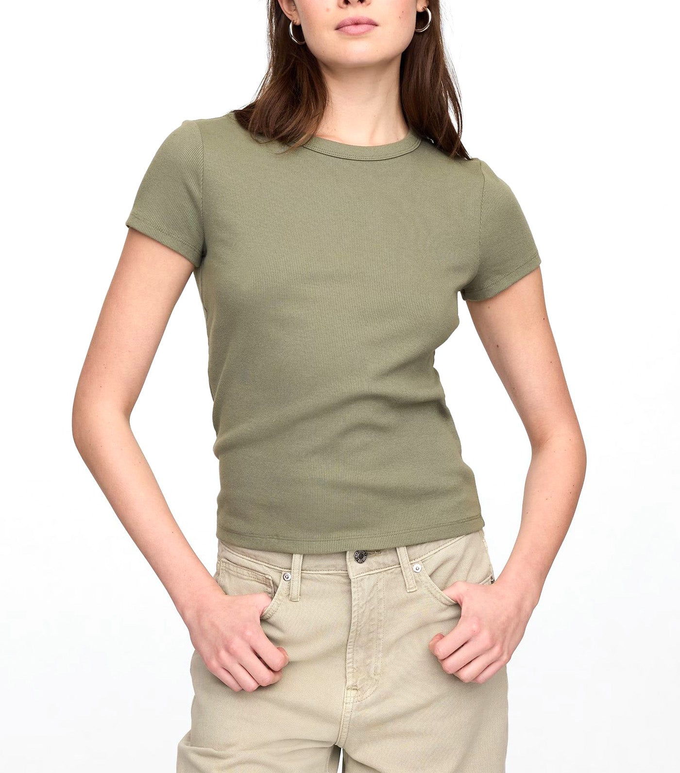 Ribbed Crewneck T-Shirt