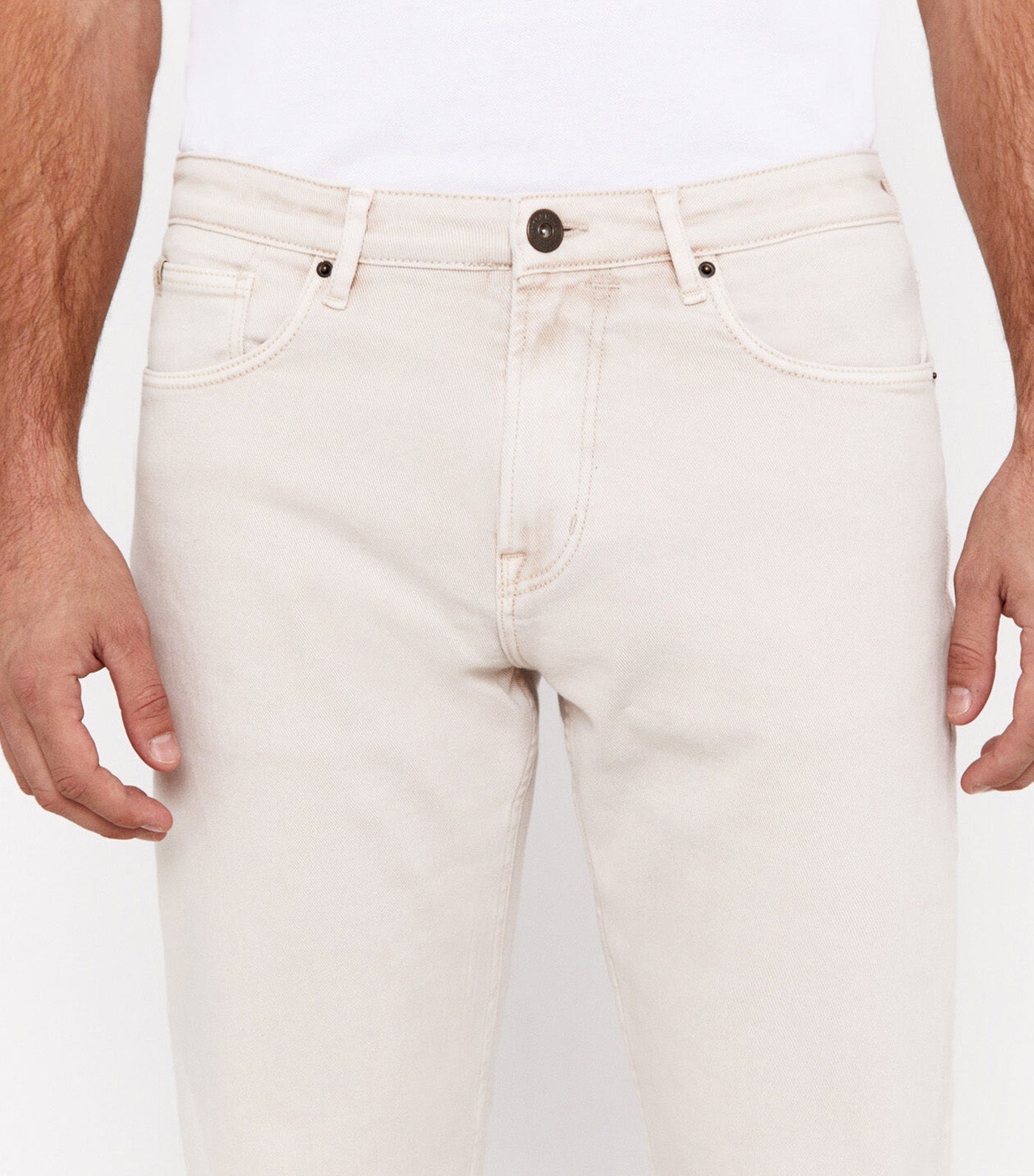 Regular Fit 5-Pocket Pants Beige