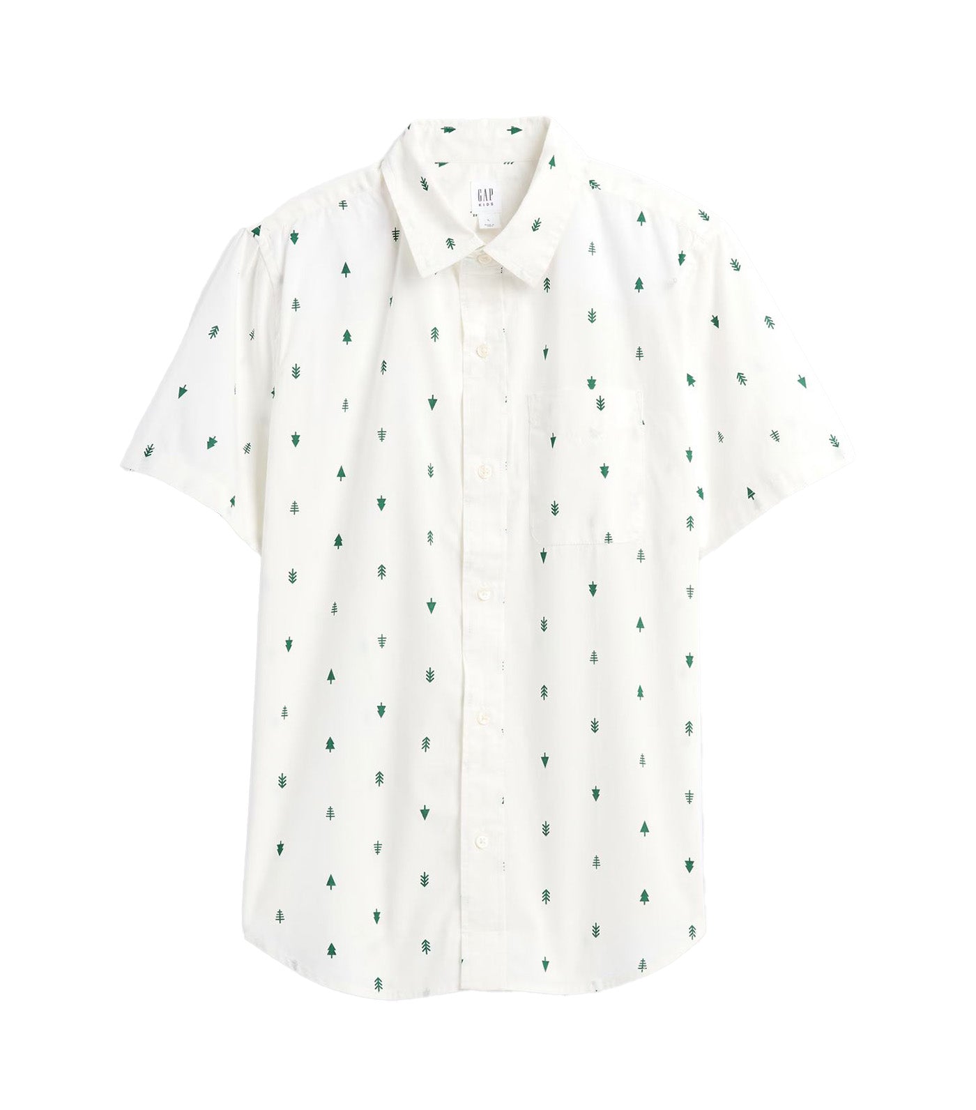 Poplin Shirt White Tree Print