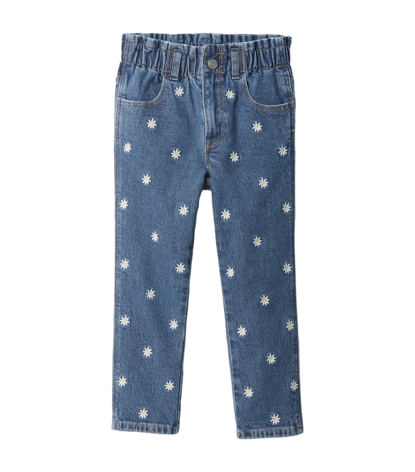Baby Embroidered Paperbag Mom Jeans Daisy 684