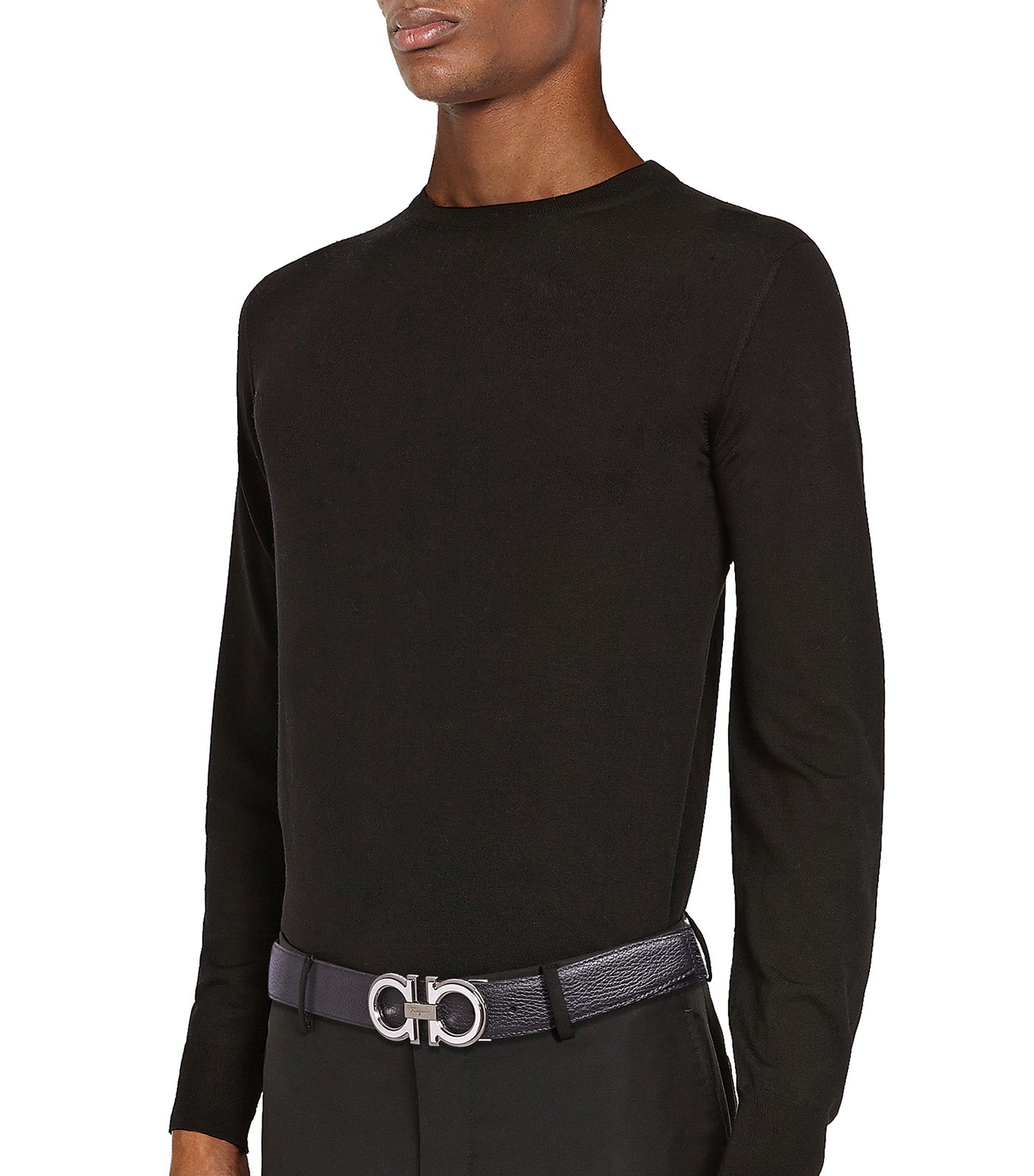 Reversible and Adjustable Gancini Belt Black/Brown