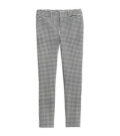 High-Waisted Never-Fade Pixie Skinny Ankle Pants for Women Black White Gingham