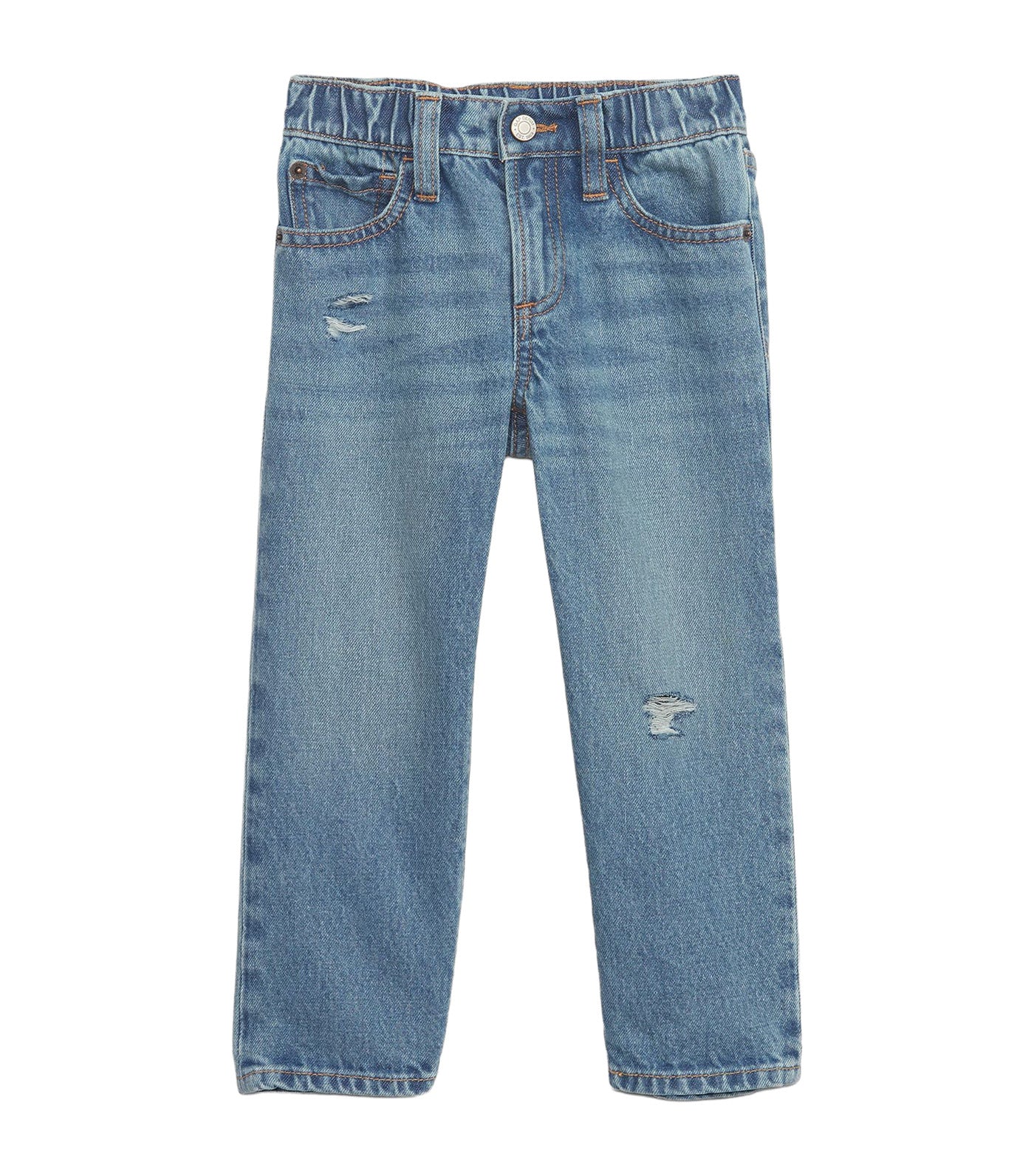 Baby Distressed Original Straight Jeans with Washwell Medium Wash