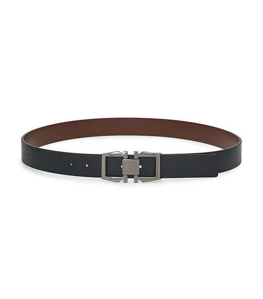 Reversible And Adjustable Gancini Belt Black/Brown