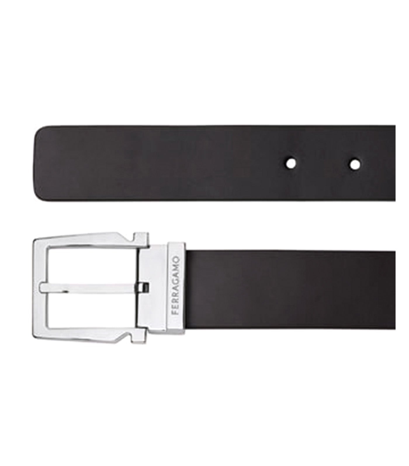 Reversible and Adjustable Gancini Belt Black