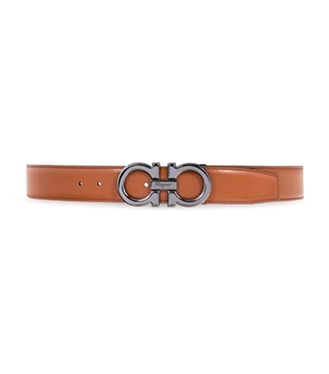 Reversible and Adjustable Gancini Belt Vicuna/Black