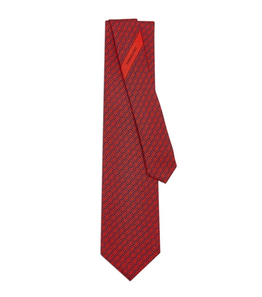Tie Silk Red/Dark Navy