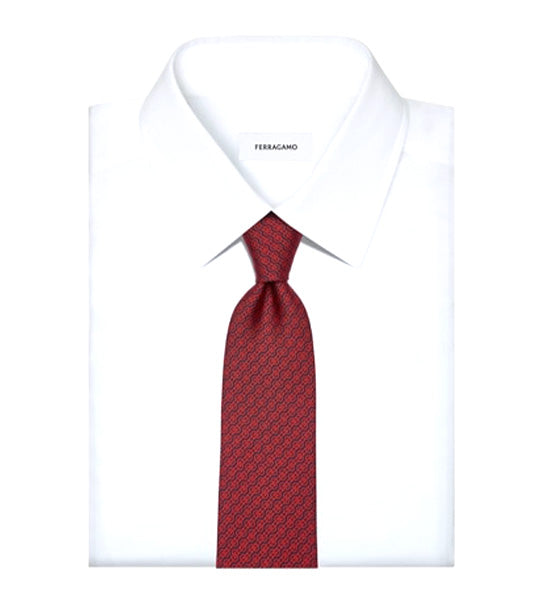 Tie Silk Red/Dark Navy