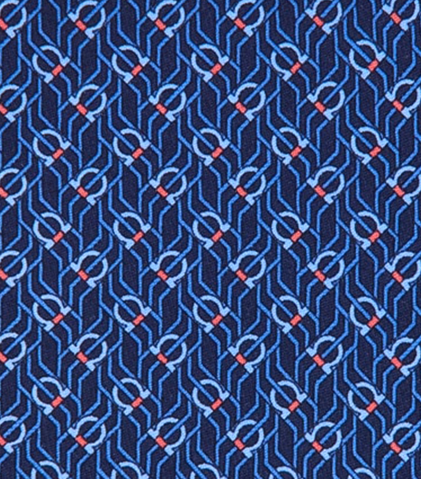 Tetris Print Tie Navy Blue