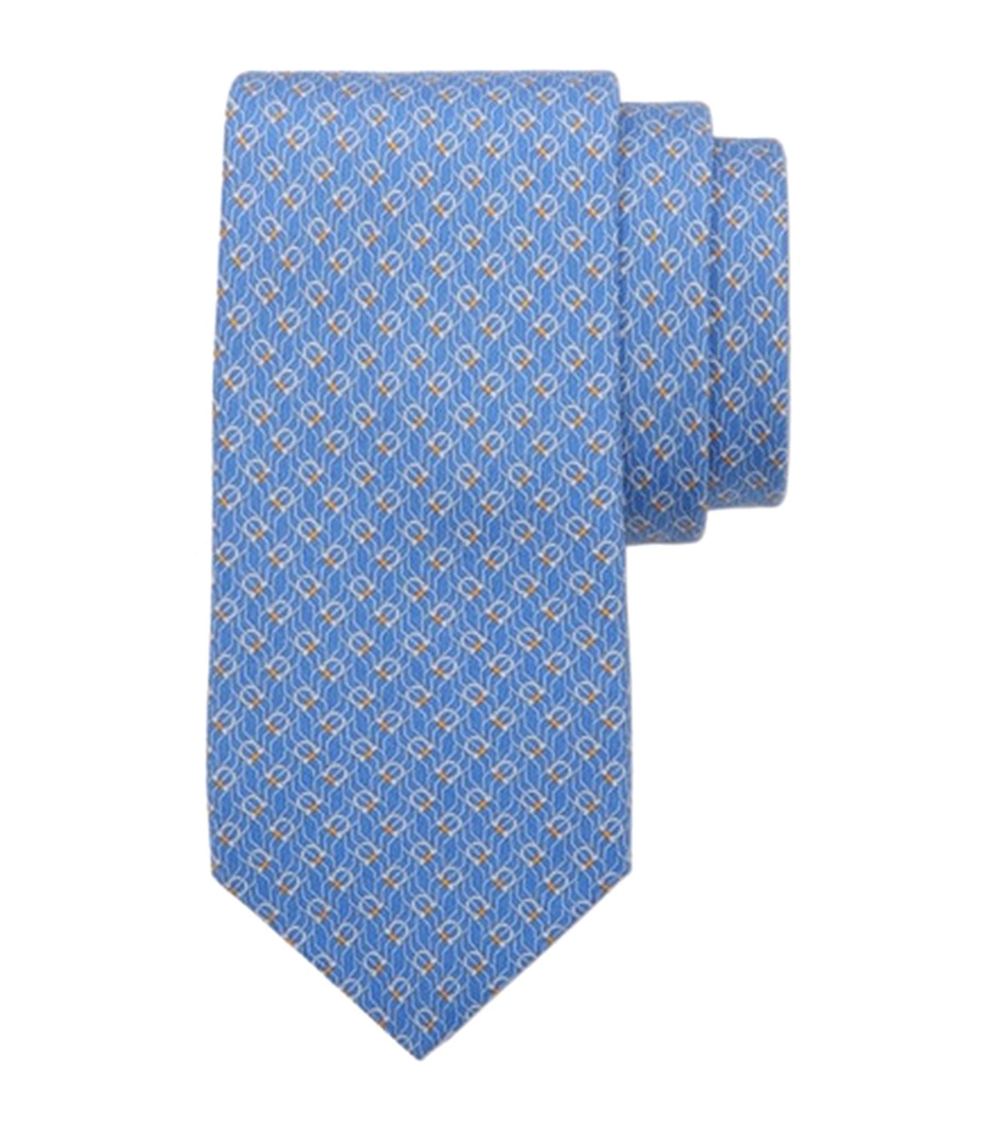 Tetris Print Tie Light Blue