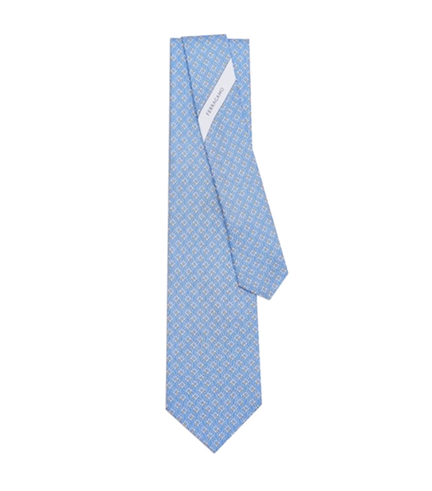 Tetris Print Tie Light Blue