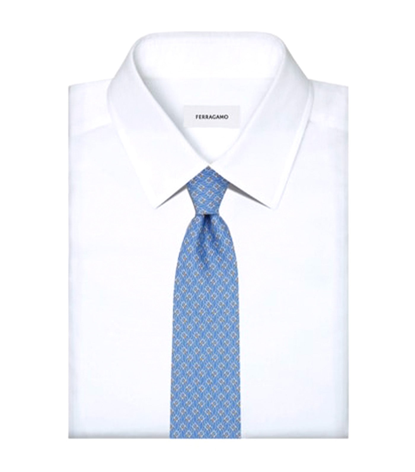 Tetris Print Tie Light Blue