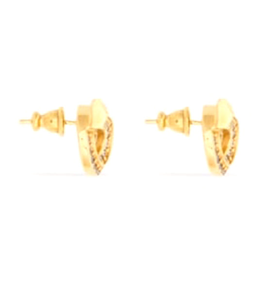 Gancini Earrings with Rhinestones Gold