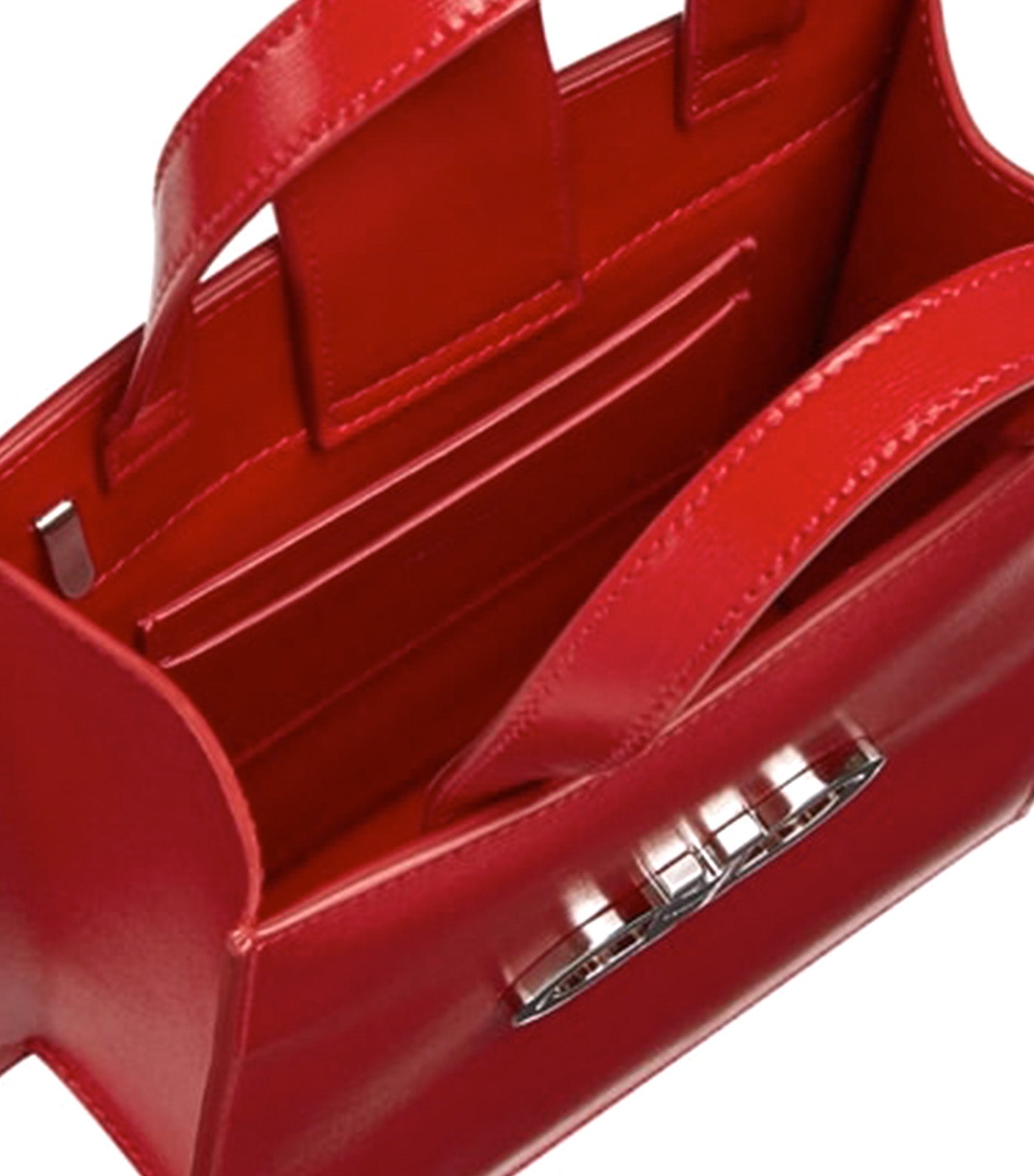Double Gancini Mini Tote Bag Flame Red