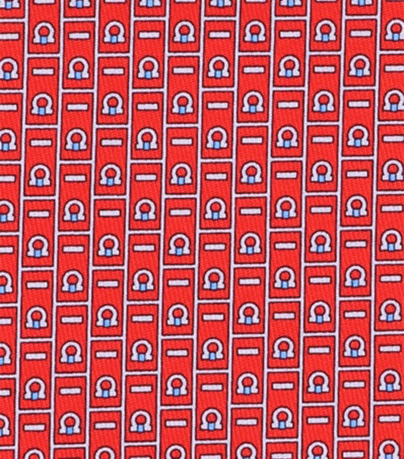 Monogram Print Tie Red