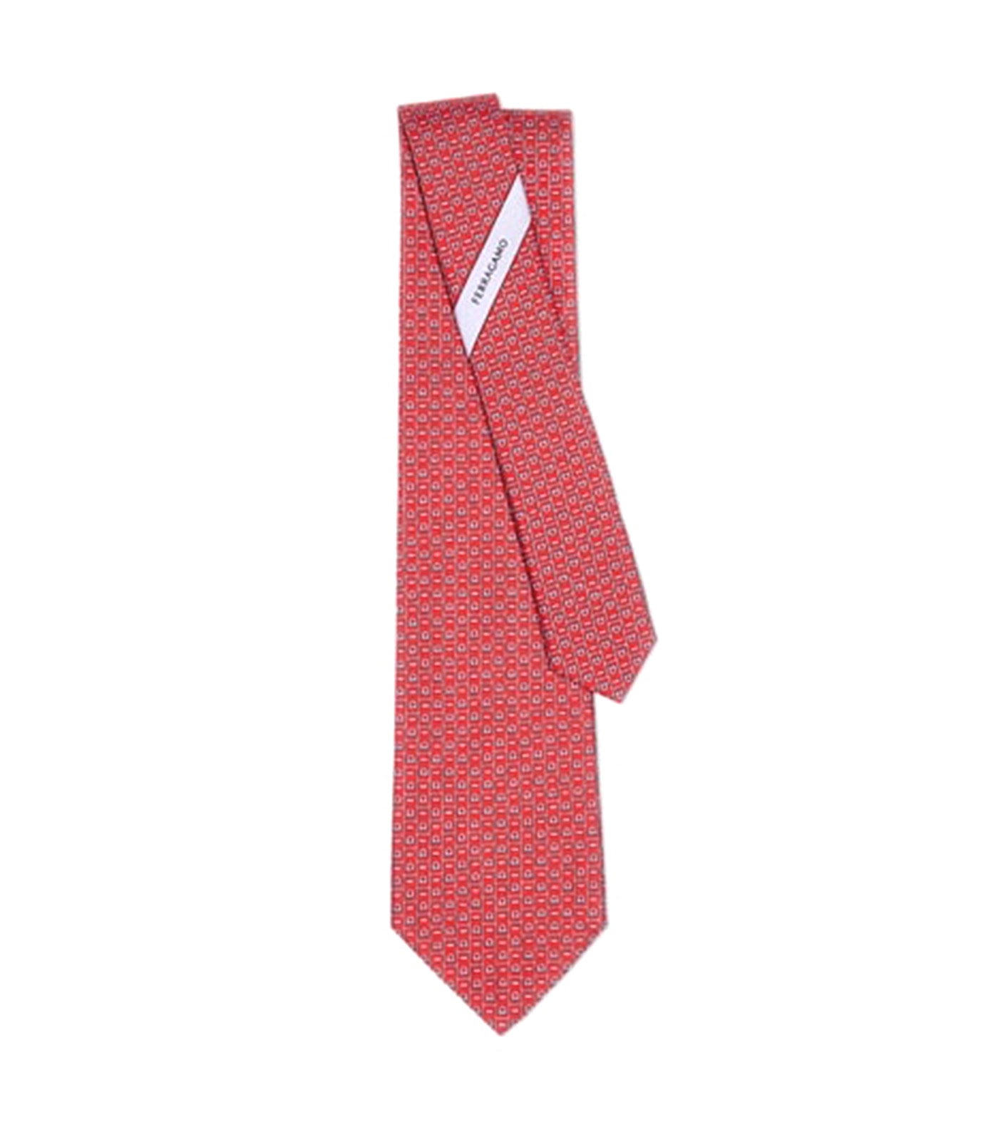 Monogram Print Tie Red