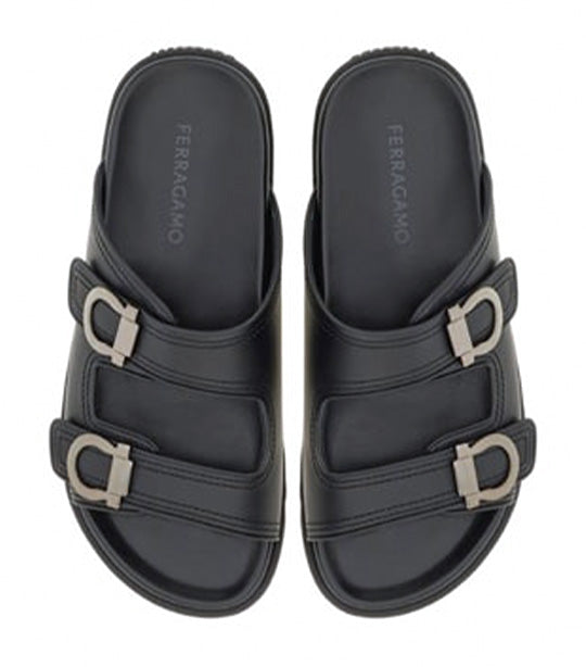 Double Strap Sandals Black