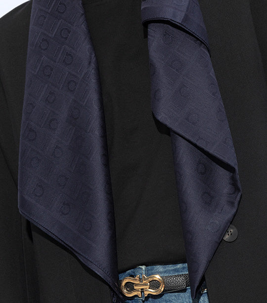 Monogram Jacquard Stole Navy
