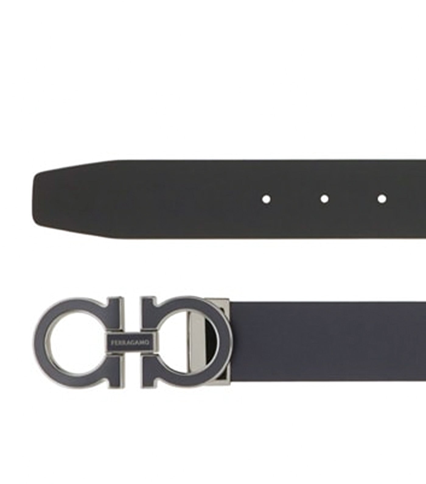 Reversible and Adjustable Gancini Belt Midnight Blue/Black