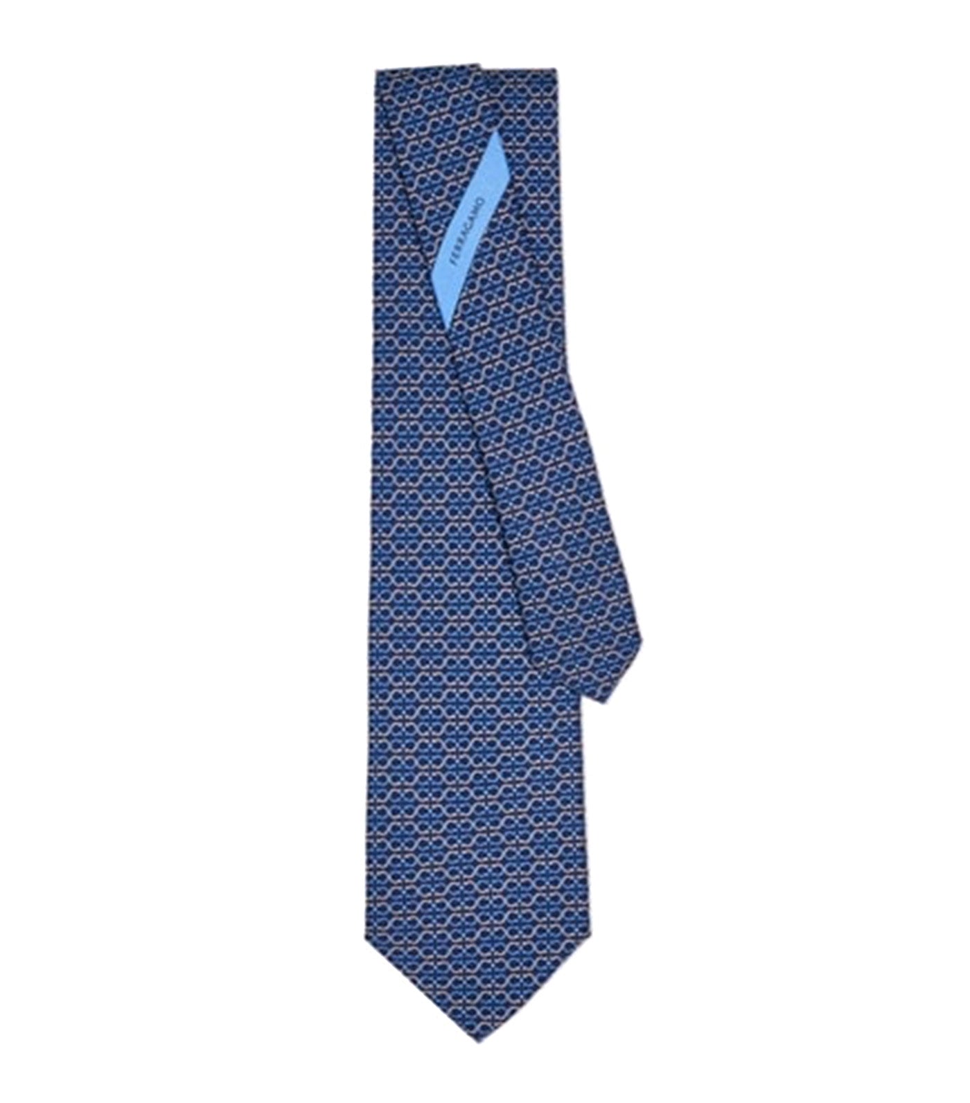 Gancini Print Tie Blue Marine