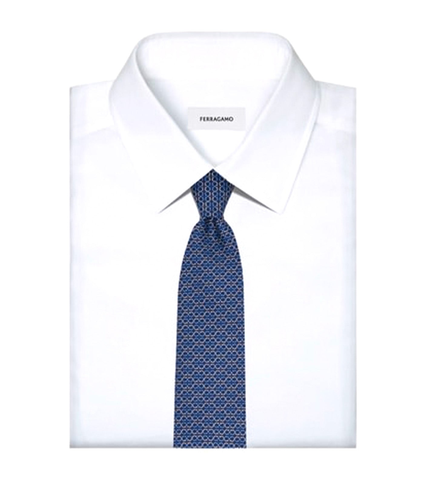Gancini Print Tie Blue Marine