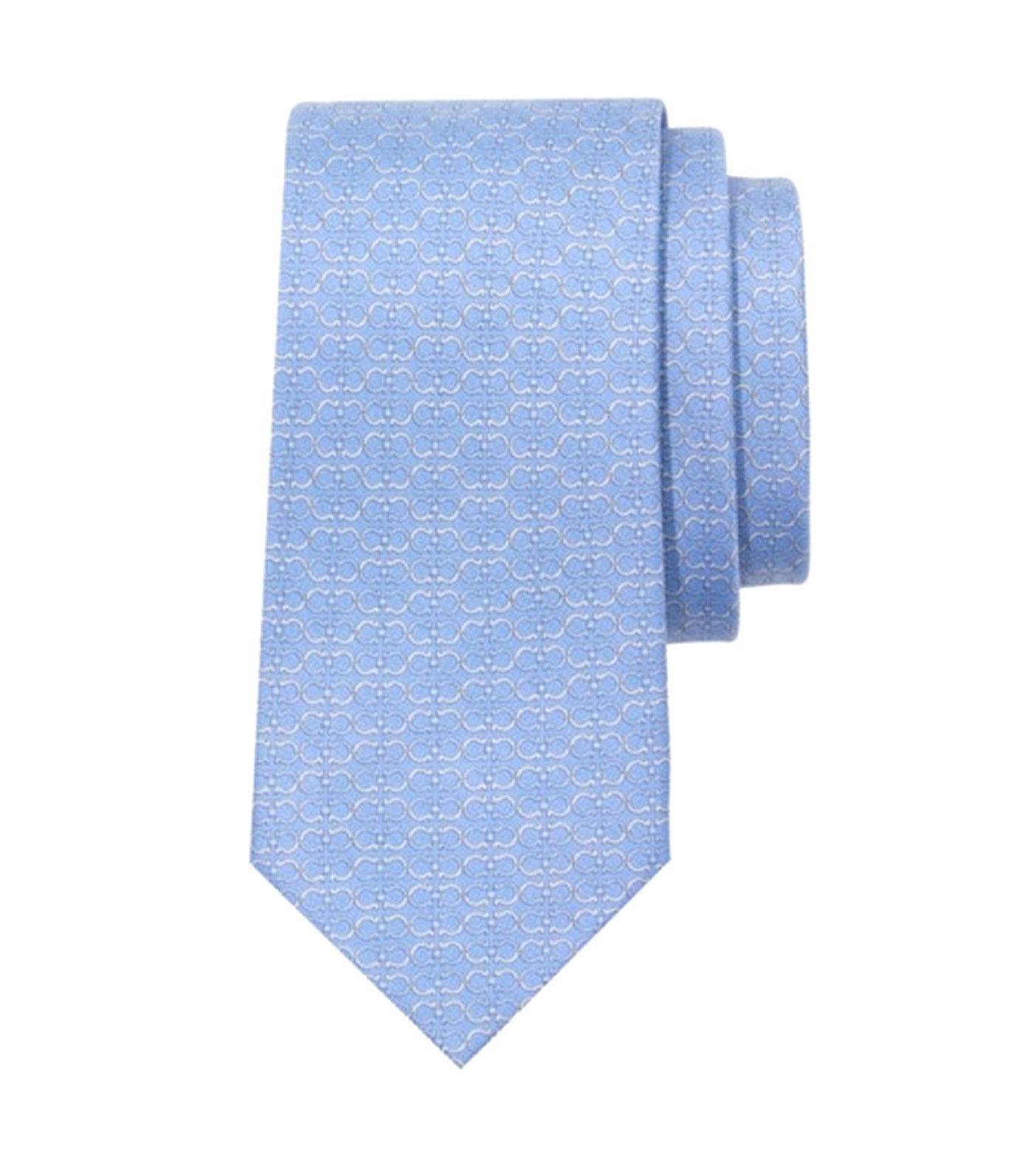 Gancini Print Tie Light Blue
