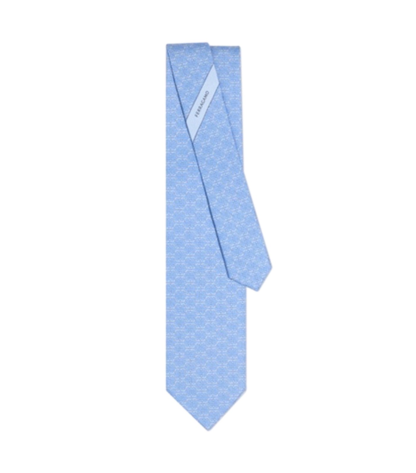 Gancini Print Tie Light Blue