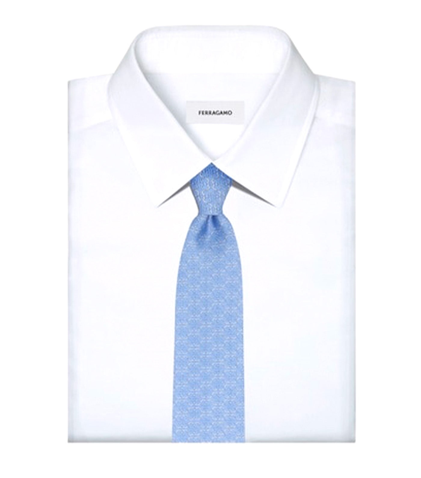 Gancini Print Tie Light Blue