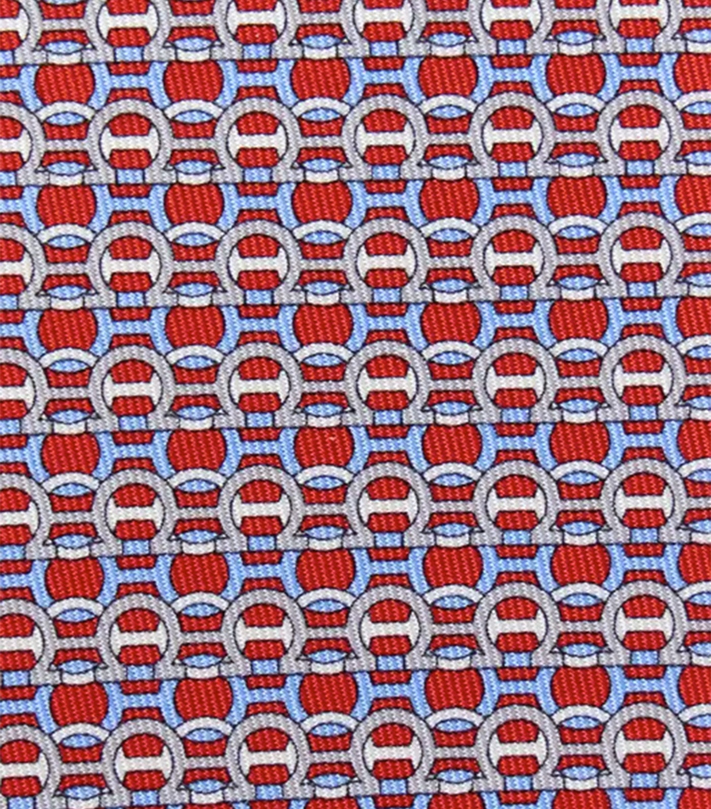 Gancini Print Silk Tie Red