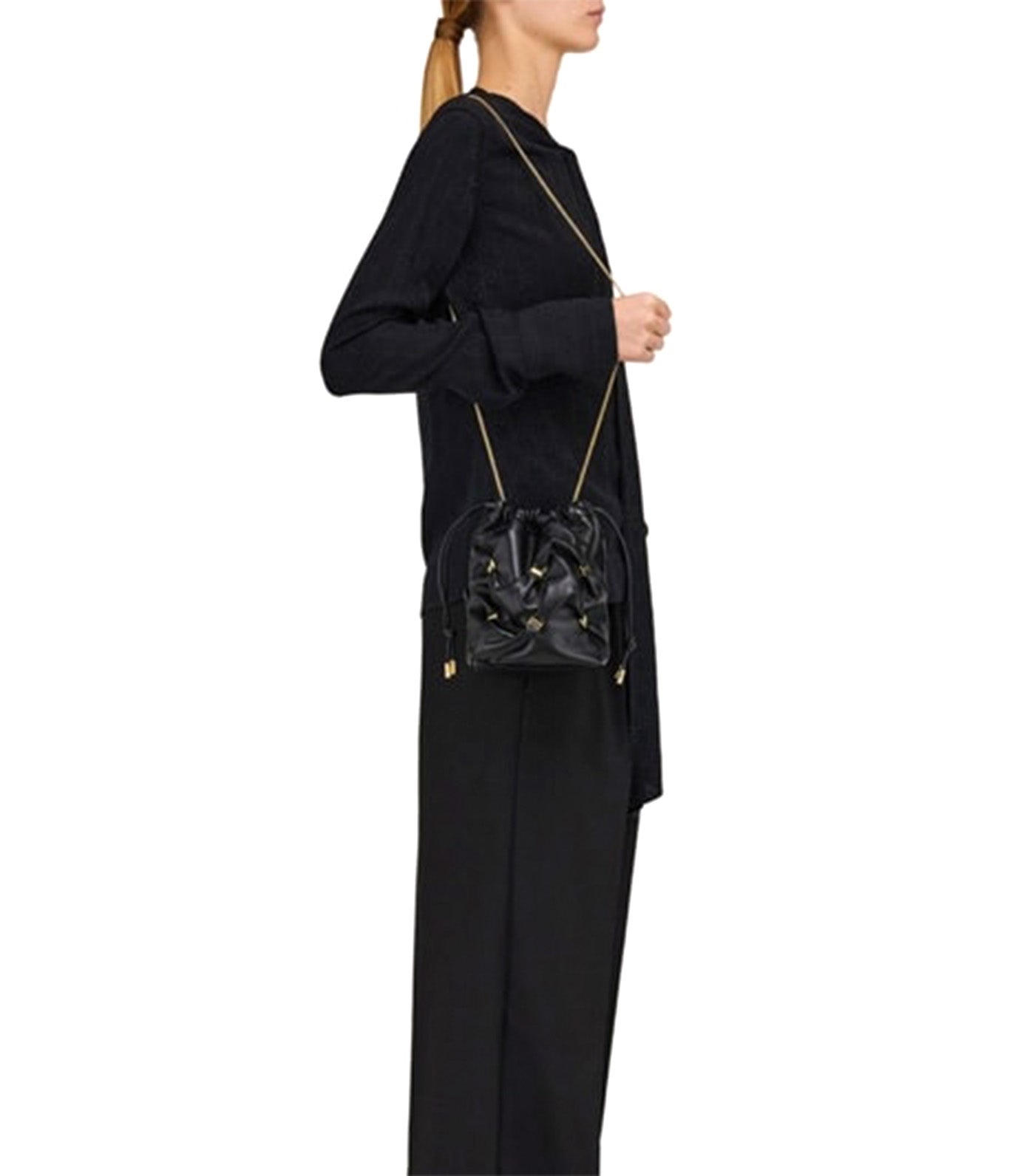 Mini Bucket Bag with Vara Bows Black